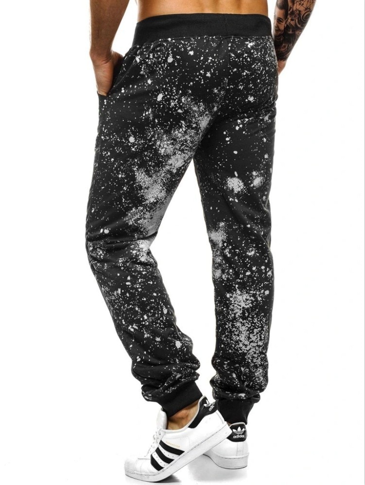 Heren casual sportbroeken europese en amerikaanse sterrenhemel print fitness straatbroeken enkelband broeken