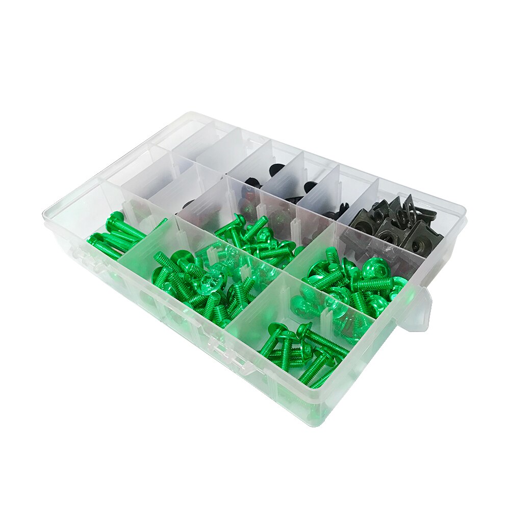 Kit de tornillos de carenado Universal, Clips de sujeción para Suzuki GSXR 600, 750, 1000, 600, 750, 1000, K1, K2, K3, K4, K5, K6, K7, K8, K9, 195/Uds.: Verde