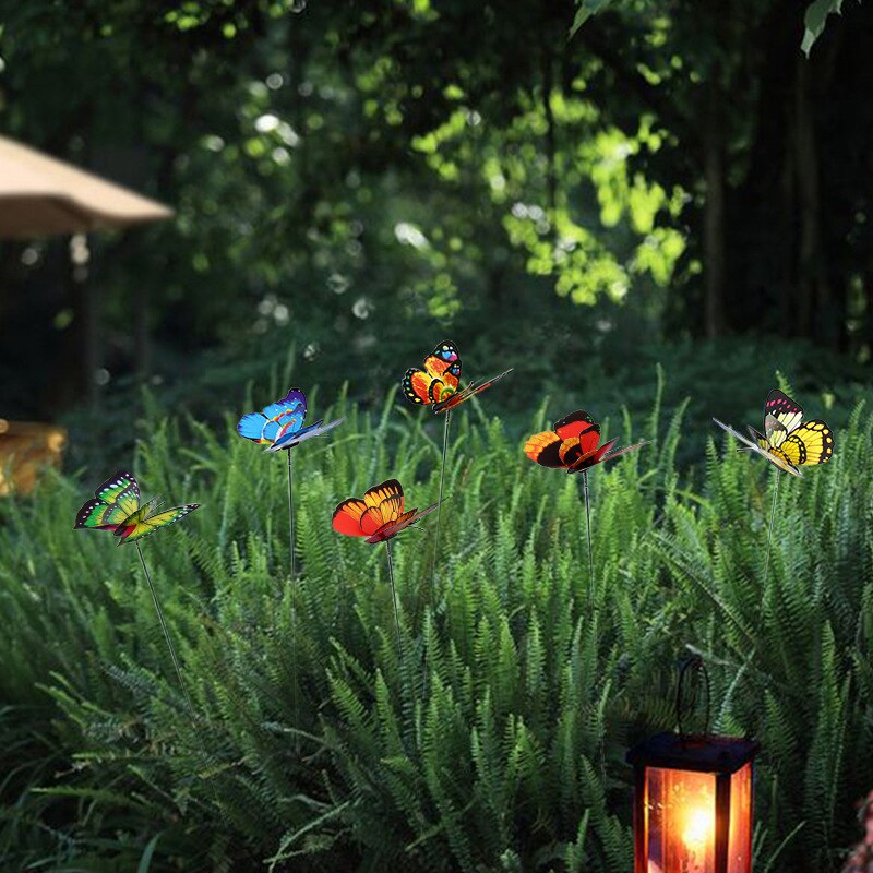 Bos Van Vlinders Dubbele Laag Stakes Bloempotten Tuin Yard Planter Decor: Default Title