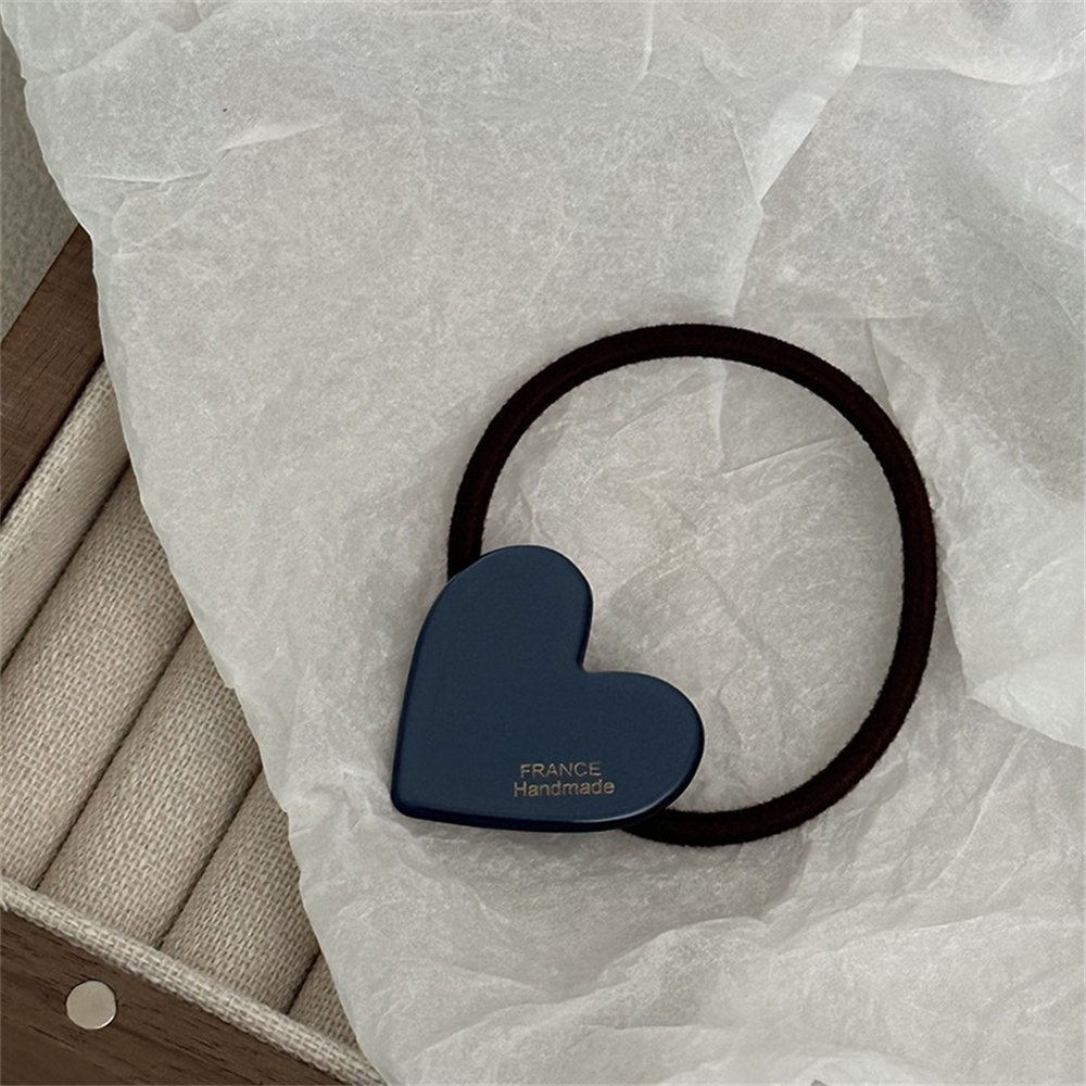 Cuerda para el cabello de acetato a la , lazos para el cabello en forma de corazón, coleteros para niña, tocado para moño, accesorios para el cabello Hokder con cola de caballo: Azul