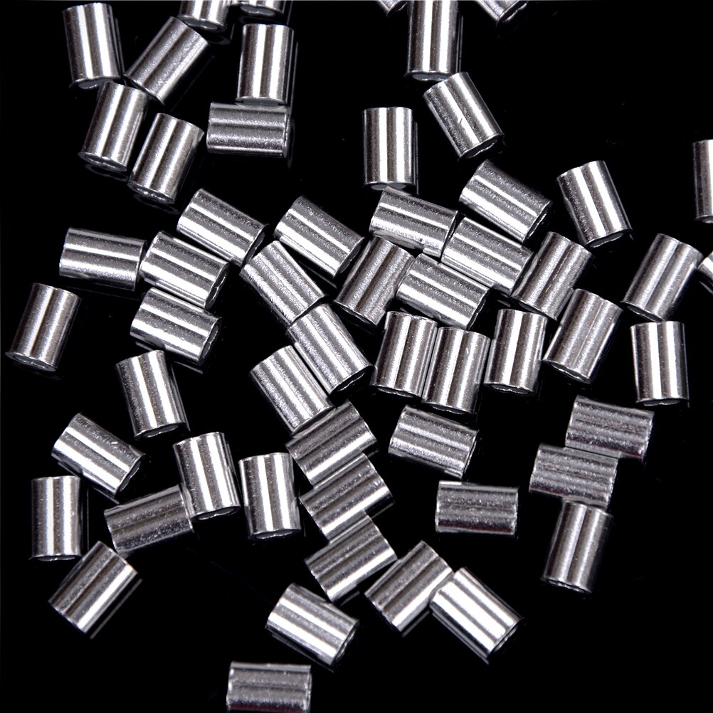 50 Stks/partij 1.5Mm Staaldraad Aluminium Adereindhulzen Mouwen Silver Tone Klemmen
