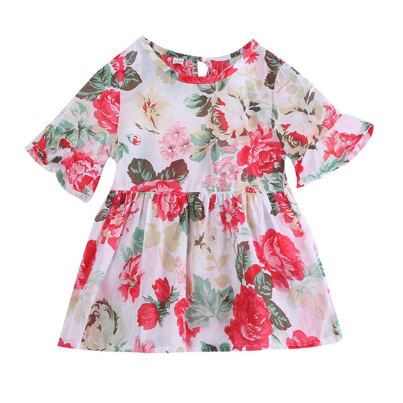 Kids Girls Casual Party Princess Floral Flouncing Chiffon Tops Blouse Girls Clothes Shirts 1-6Y