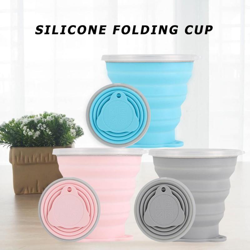 270mL Portatile Pieghevole Del Silicone Tazza di Corsa Esterna di Campeggio di Picnic Retrattile Ultra-sottile Tazza di Bere Pieghevole Tazze di Acqua