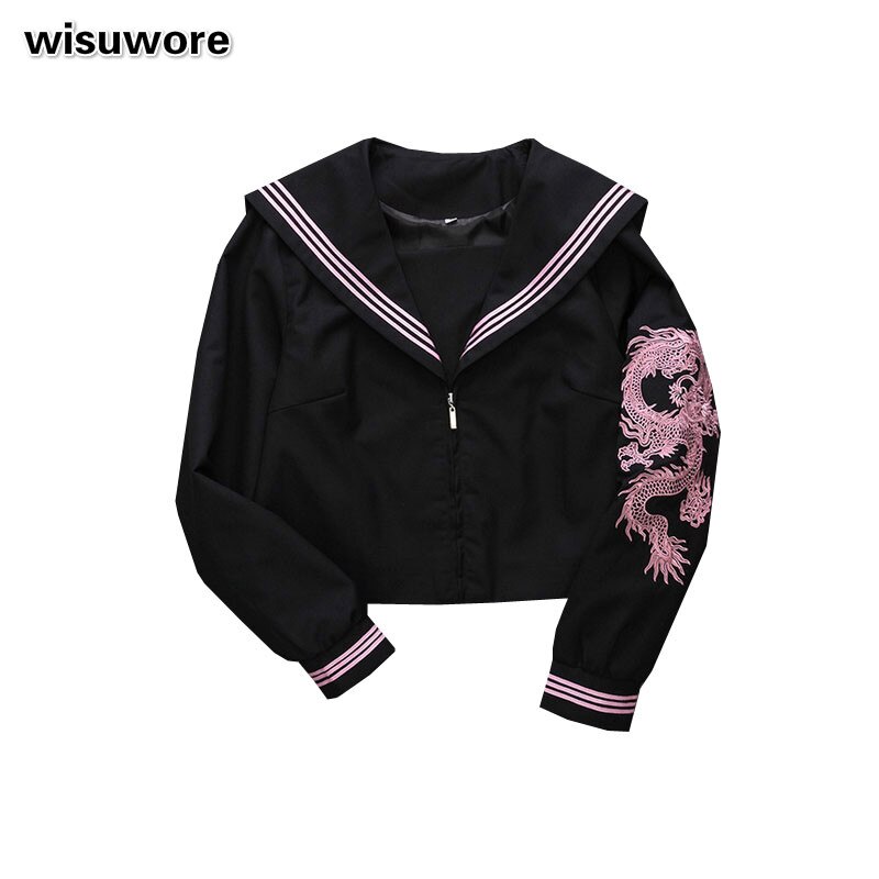 Jk Uniform School Girl Silver Dragon The Embroidery Uniform Gothic Styl Women Student Full Sets Clothes