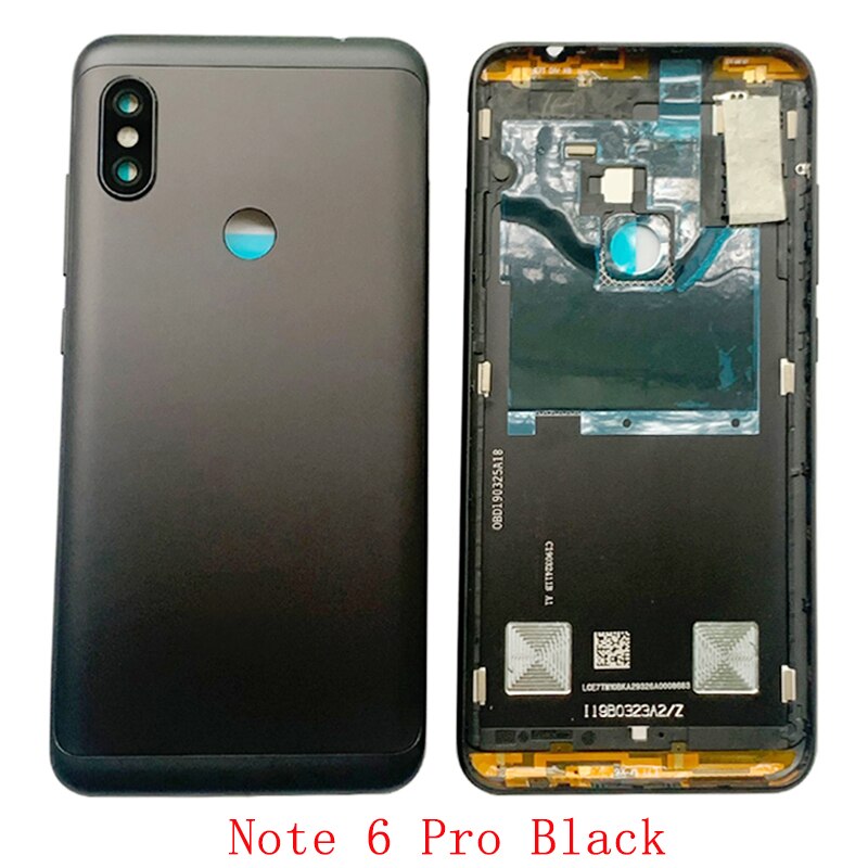 Coque de remplacement pour Xiaomi Redmi Note 5 Pro Note 6 Pro, couvercle de batterie avec autocollant adhésif