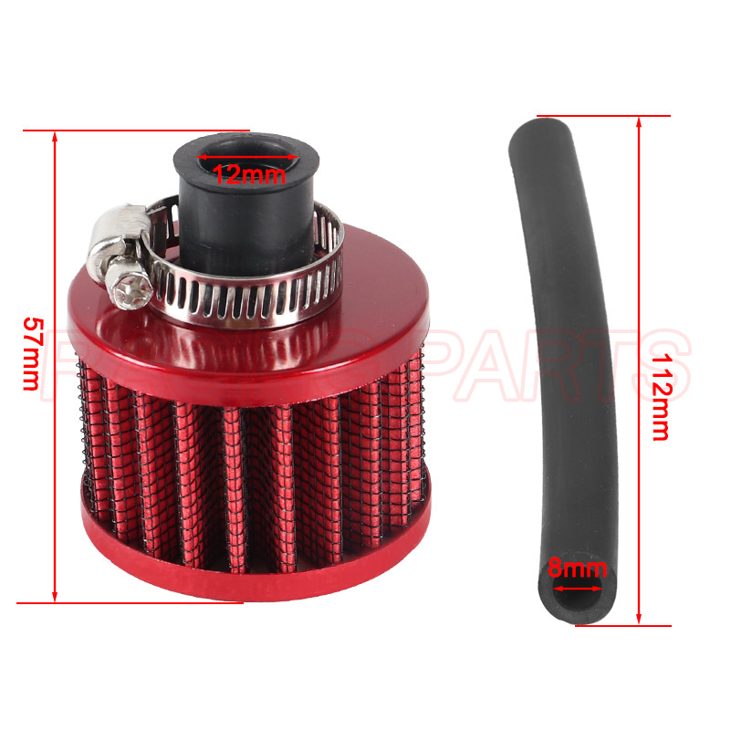 1 jeu de filtre d'admission d'air, nettoyeur de reniflard pour Predator 212cc 196cc 6.5hp 7HP GX160 GX200 Baja Warrior MB200 Go Kart Mini vélo: Rouge