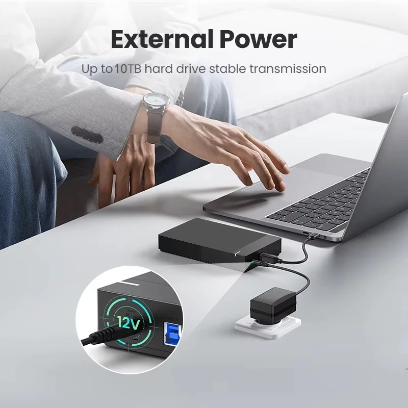 2,5/3,5 Zoll HDD-Gehäuse USB3.0 Festplattengehäuse SATA zu USB 3.0 Externer Festplattenleser 10 TB Adapter für PC Laptop