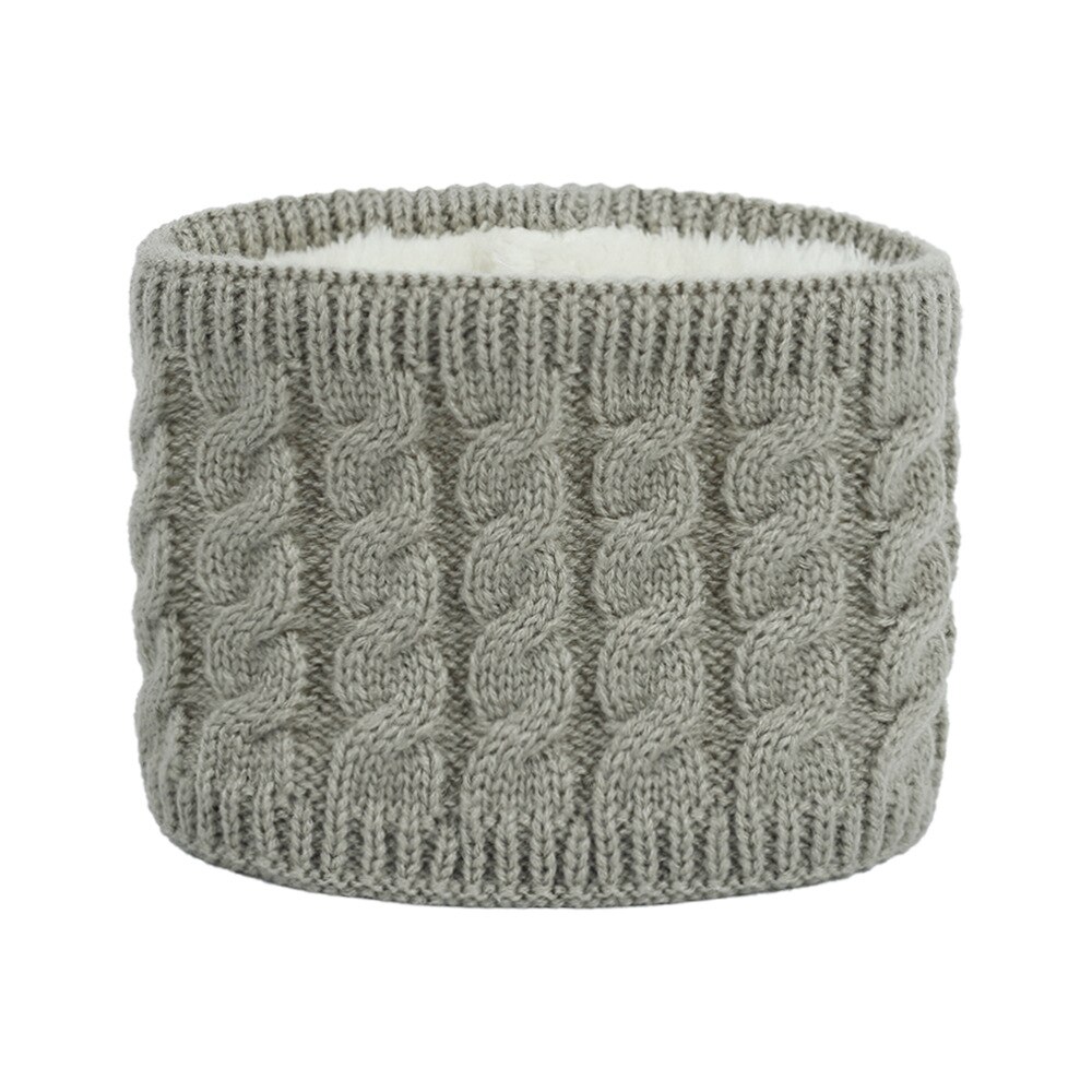 Små drenge piger varm flettet strikke ring tørklæde børn fluffy plys tørklæde krave blød elastisk lydpotte multi farve: Grå