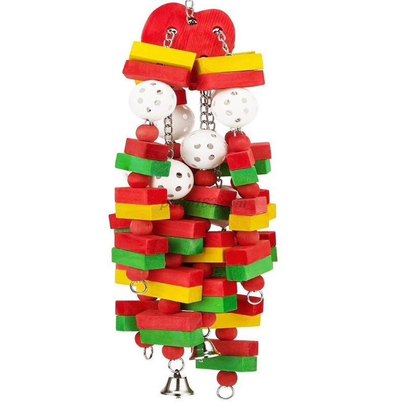 Colorful Parrot Bite Toys African Grey Macaws Cockatoos Eclectus Kinds of Birds Training Playing Accessories Supplies