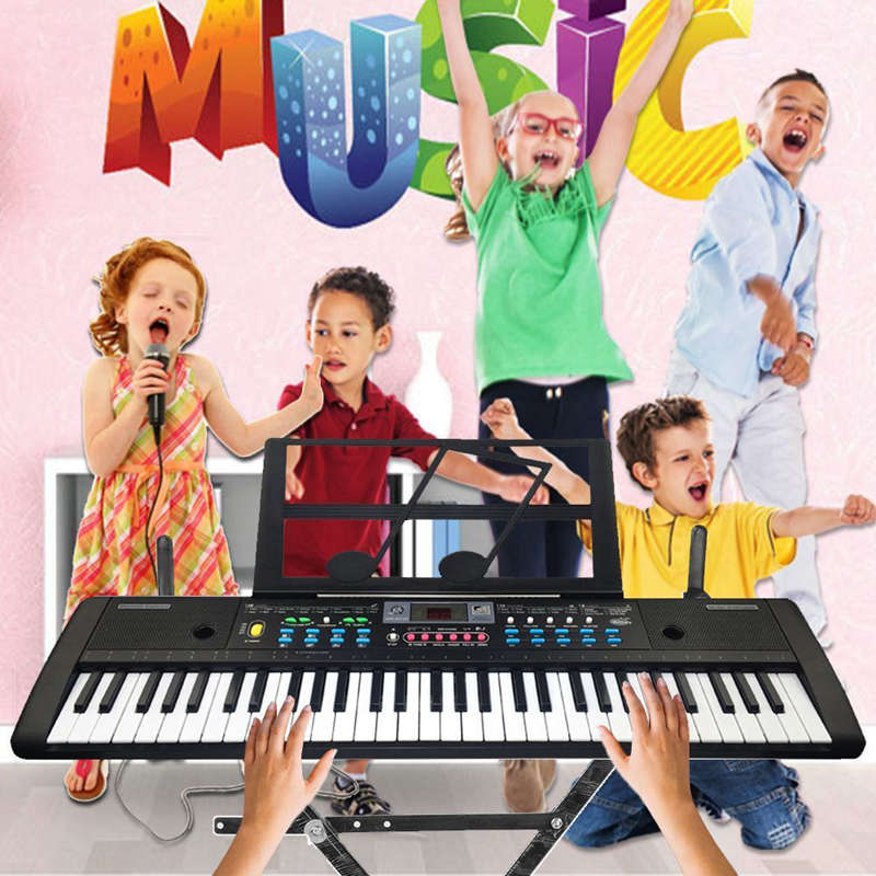 61 Keys Digital Electronic Keyboard And Microphone Electric Led Music,Us Plus