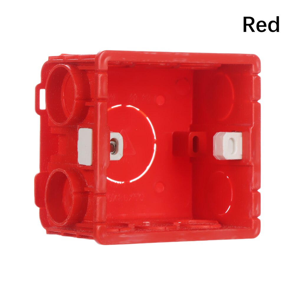86x86x50mm 86 Type Wall Switch Back Box Plastic Fireproof Wall Plate Mounting Box Stable Heat-resistant Wall Socket Cassette: Red