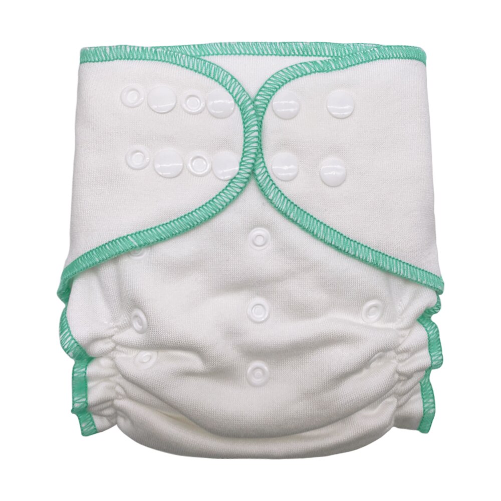 Goodbum Bamboo Cotton AI2 Diaper Cloth Diaper Double Row Snaps Washable Adjustable For 3-15KG Baby Diaper: green
