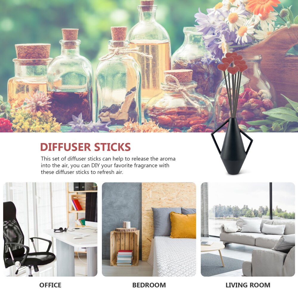Bâtonnets diffuseur d'arômes en forme de cœur, 12 pièces, accessoires