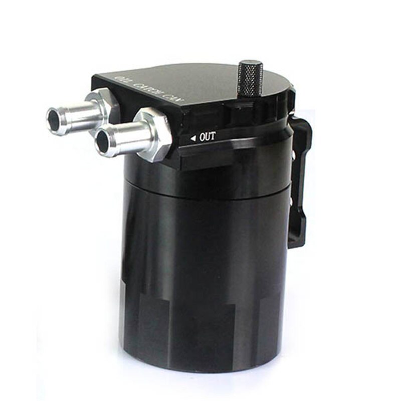 Car Universal Oil Catch Tank Fuel Tank 300ml with Parts Kit Baffled Reservoir Fuel Tank 300ml Auto Aluminum Catch Can Oil Tank: Black