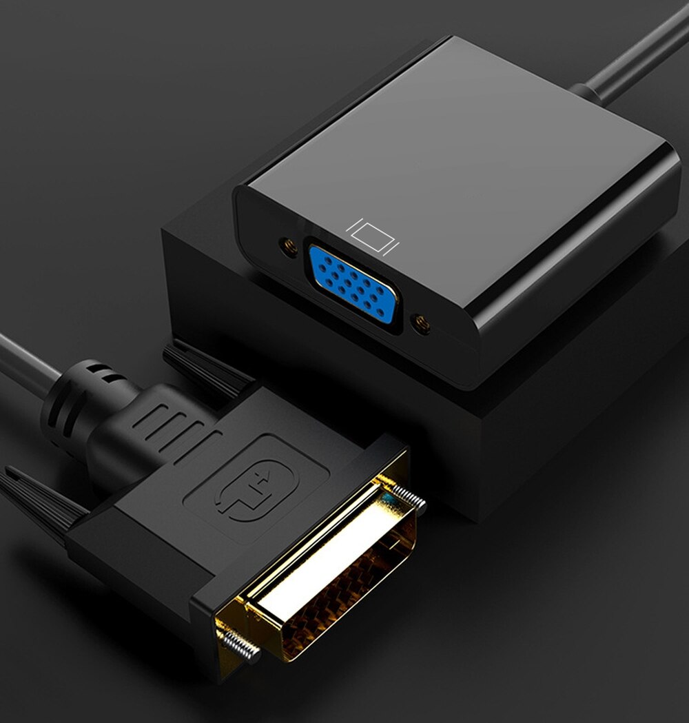 Full hd dvi-d til vga adapter 24+1 for pc datamaskin hdtv monitor projektor skjerm 1080p 25 pins  to 15 pins kabel omformer adapter