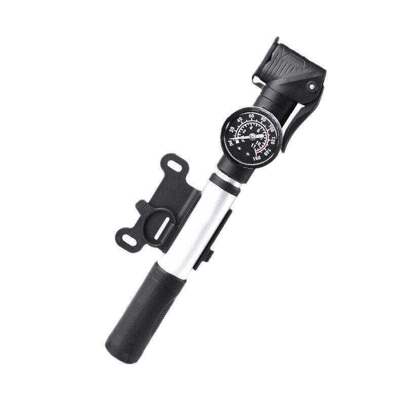 Fahrrad Pumpe mit Manometer Schrader Presta Tragbare Mini-Bike Reifen Pumpe Kit für Mountainbike Schwimmen Ring Basketball: Default Title