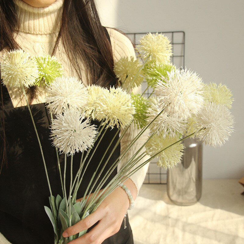 72cm konstgjorda blommor pompom maskros lök boll växter gren dekor blomma hem trädgård hotell gör det själv bröllop blomma väggmaterial