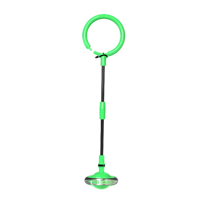 Ledet legetøj blinkende hoppe ring farverig ankel springe cirkel foldbar svingkugle til børn: Grøn