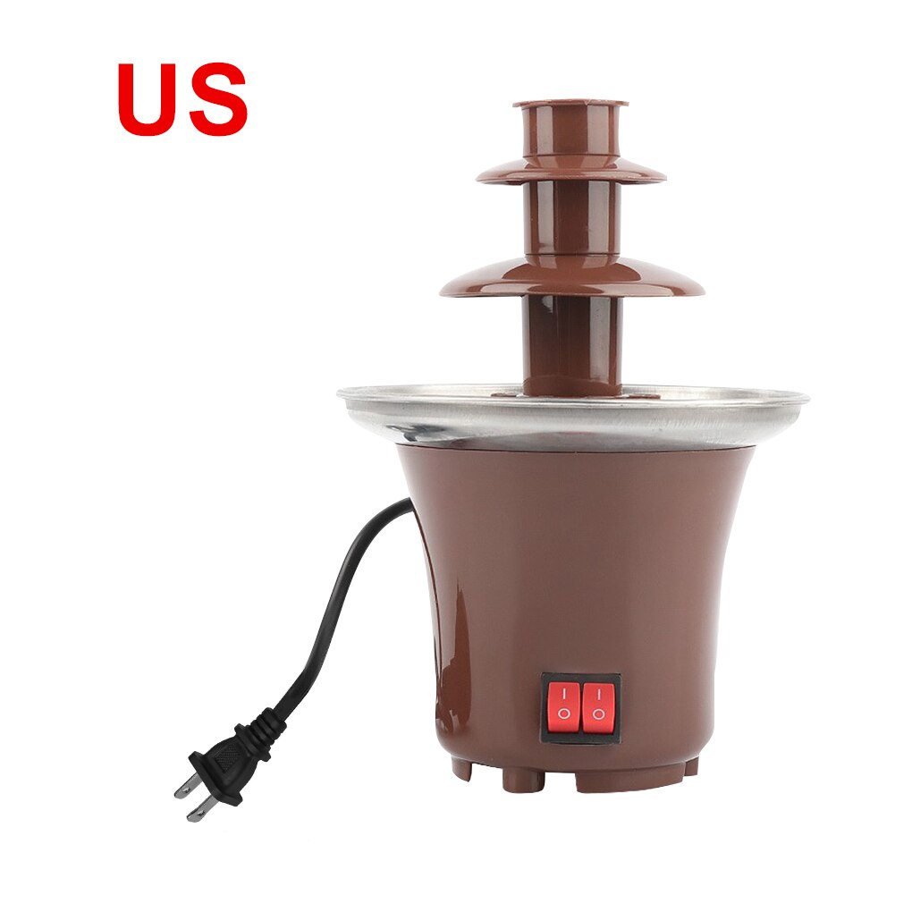 Chocolate Melting Machine 30w Layers Chocolate Fountain Adjustable Fondue Machine Pot: US Plug