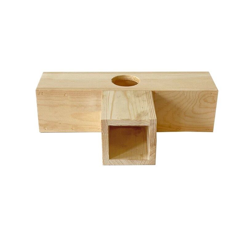 Holz Tunnel Chinchilla Versteck Kauen Spielzeug Spielen Zentrum für Igel Hamster Mäbenutzen Ratte Rennmaus Eichhörnchen 2 Arten Y5GB: 1-L