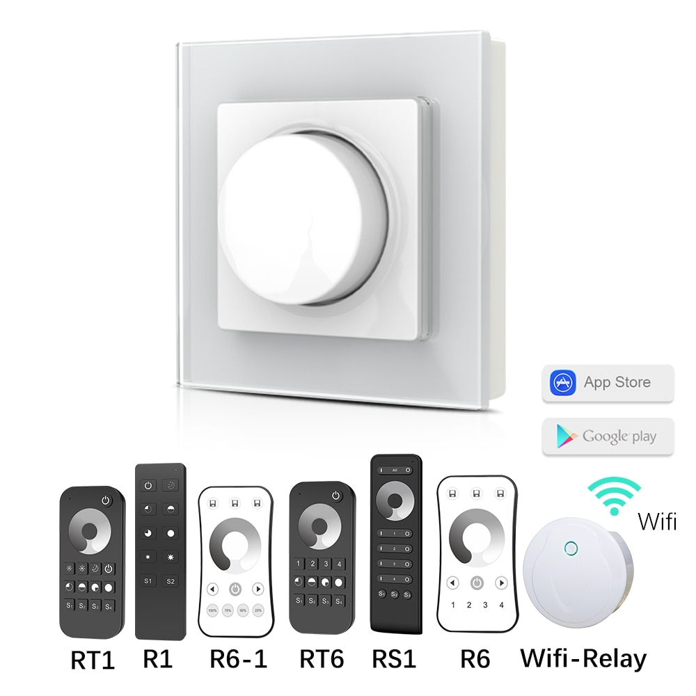 Triac Dimmer LED 220V EU 230V 110V AC Wireless RF Dimmable Knob Light Switch With 2.4G Remote Controller Dimmer for LED Lamps
