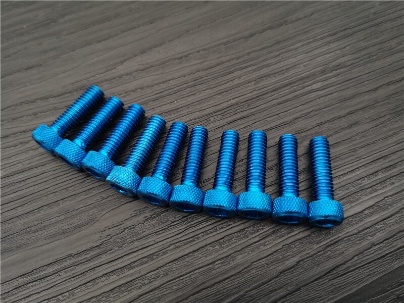 M6 x20mm 10pcs Aluminum Hex Socket Cap Head Screws Repair Tool M6 Socket Cap Screw Titanium Ti Bolt moto fixing Nuts Bolts
