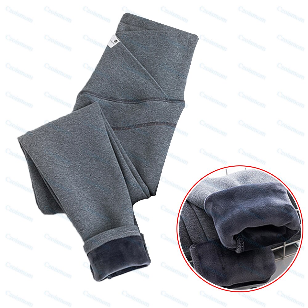 Mallas cruzadas de invierno para mujeres embarazadas, pantalones de maternidad, cintura baja en V, Leggings de vientre, pantalones de tubo de algodón para embarazo: Dark grey / L