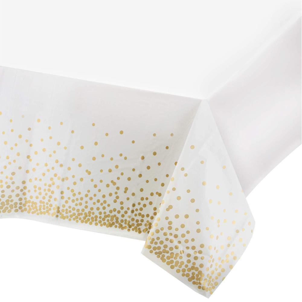 Wegwerp Gold Dot Gilded Tafelkleed Rose Goud Plastic Tafelkleed Kids Verjaardagsfeestje Decoratie Bruiloft Baby Shower: GOLD