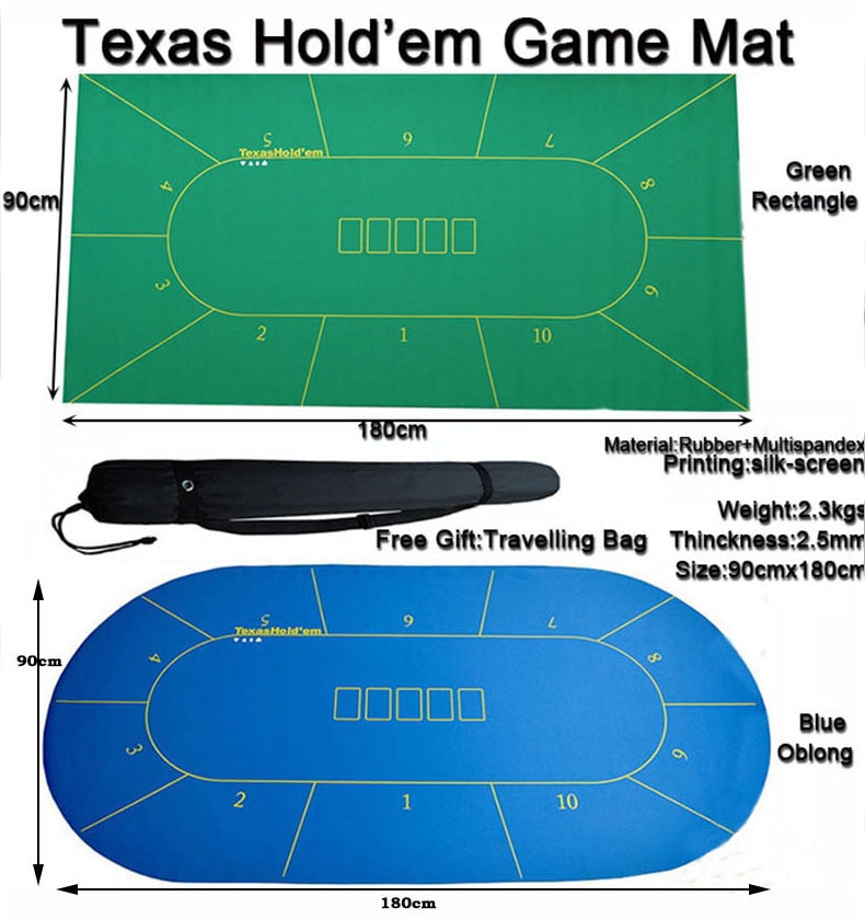 1 pc Poker Rubber Mat Texas Hold'em Spel Tafel Top Casino Layout Maat: 90 cm x 180 cm
