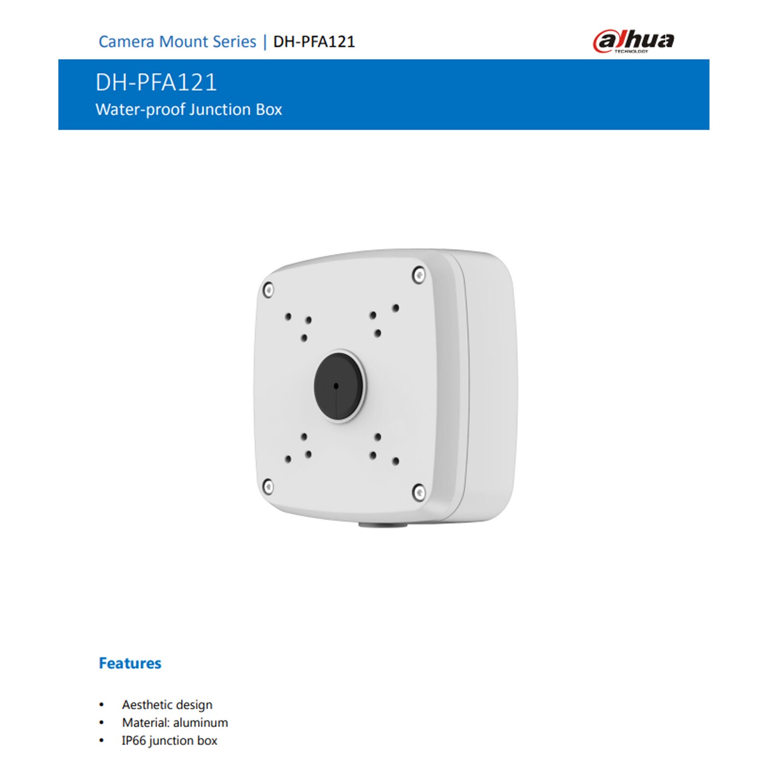 Dahua Camera Support Water proof Junction Box Cctv Bracket PFA121 &amp; PFA136 &amp; PFA137 &amp; PFA139 &amp; PFA135 &amp; PFB203W &amp; PFB204W PFA134