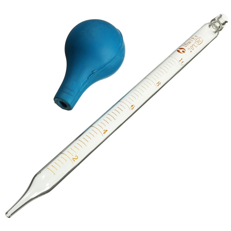 Kicute 1pc utmärkta gummihuvud glas 10ml glaspipetter droppare vätska vätska dropper skala labutrustning 20 x 1.2cm