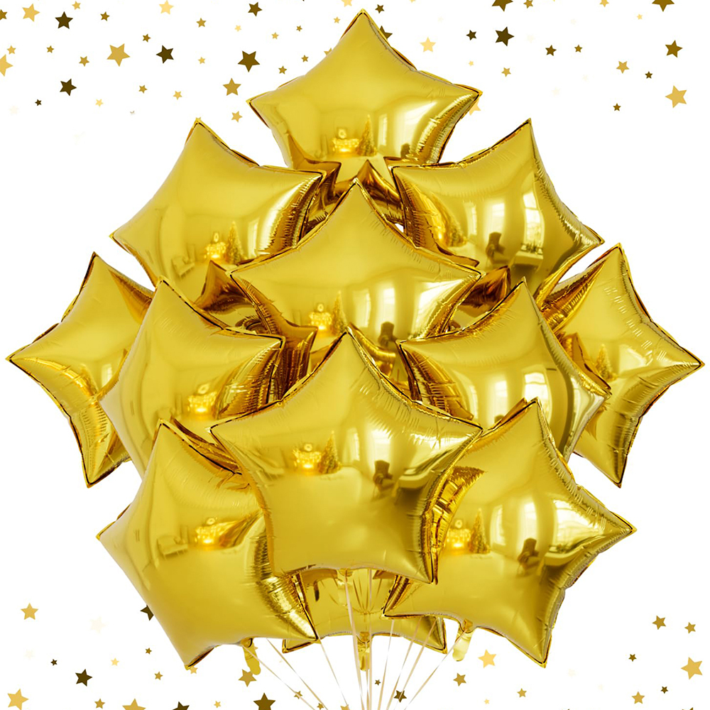 10 Uds. Globos de película de aluminio en forma de estrella decoración navideña decoración de aniversario de cumpleaños decoración de Festival decoración de habitación Dec: Naranja