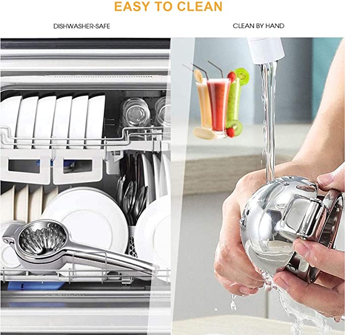 Stainless Steel Extra Large Lemon Squeezer Heavy Duty Squeezer & Fruit Juicer Hand Press with Solid Metal Squeezer Bowl