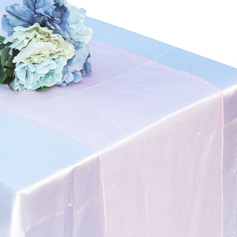 Organza Tisch Läufer Tischdecke Abdeckung Weiche schier Stoff Stuhl BöGen Beute Hochzeit 30*275CM Weihnachten Party Bankett tisch Dekor: hell Rosa