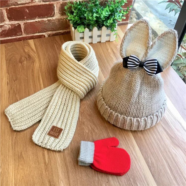 The South Korean little Girl winter winter hat: Khaki
