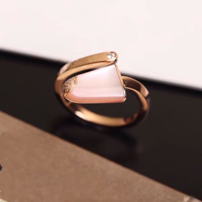 Original ice cream ring brand jewelry wedding festival lady ring: 10 / Pink