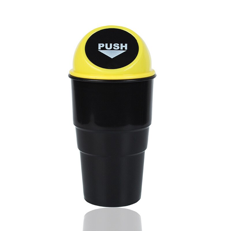 Moda criativa Car Trash Can Mini Carro De Plástico Lata de lixo Do Carro Multi-Função de Armazenamento De Detritos Pequeno Balde de lixo carro pode: YELLOW