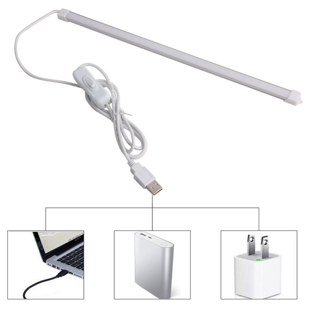 USB LED BAR Light DC 5V 5730 Bar Led52cm Aluminum Strip Light For Cabinet Closet White Warm White Study Reading Lamp With Switch