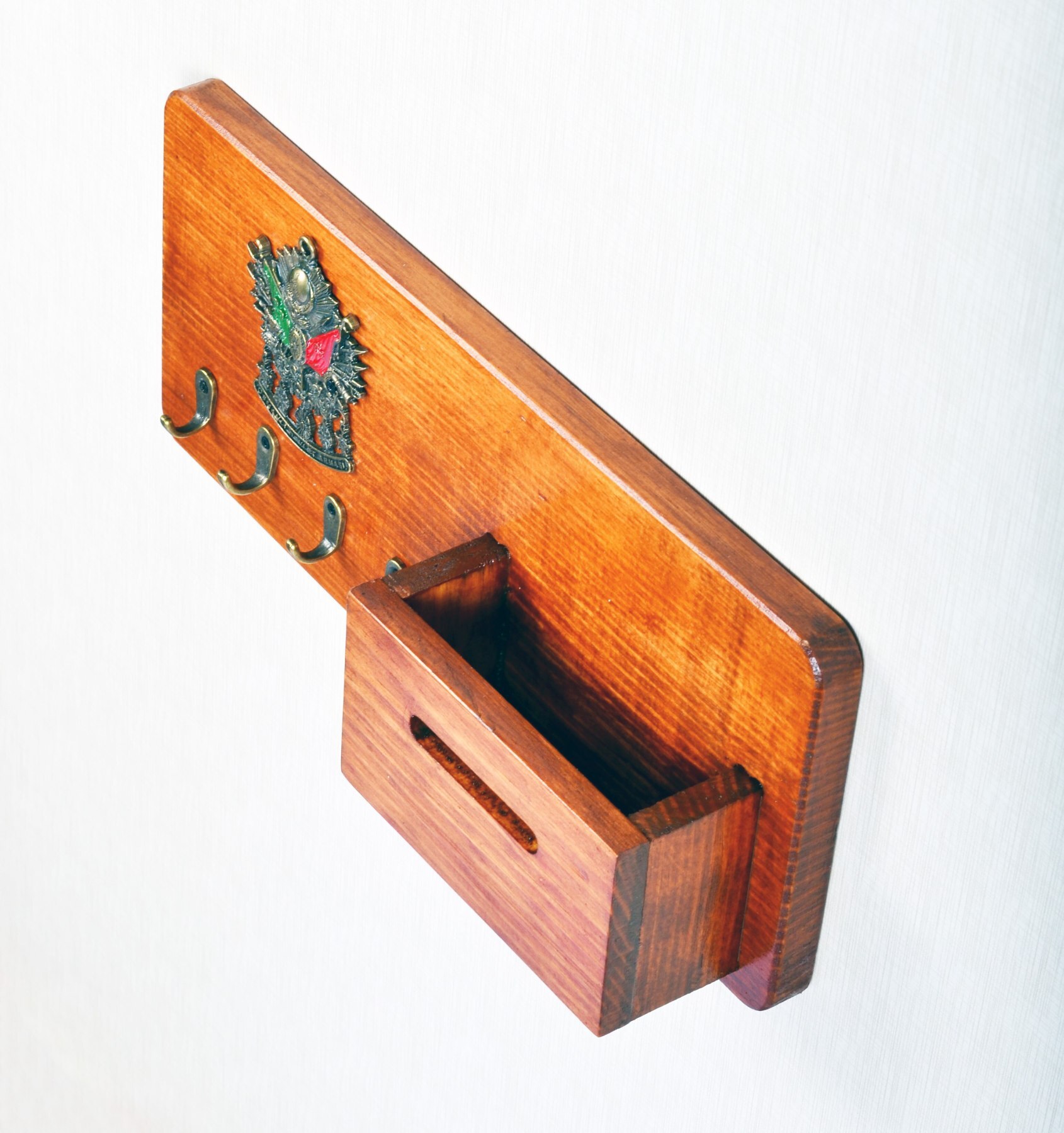 Ottoman Imperial Crested Wooden Key Holder Wall Hanger