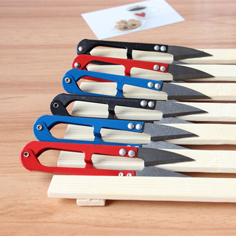 Poratble Metal Mini Tailor Scissor Cross Stitch Yarn Crafts Sewing Home Tool Small U Scissors School Office Household Cutter