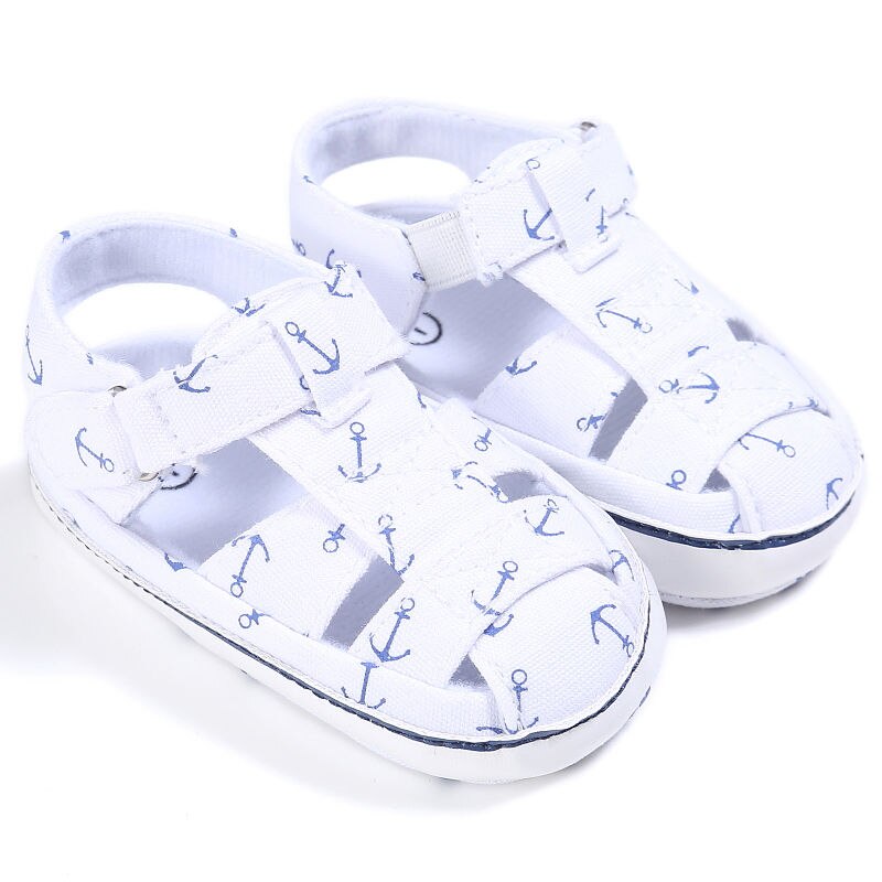 Sommer nyfødt baby sandaler børn drenge piger blød sål krybbe træsko småbørn afslappet åndbare udhulede sandaler sko: Hvid / 0-6 måneder