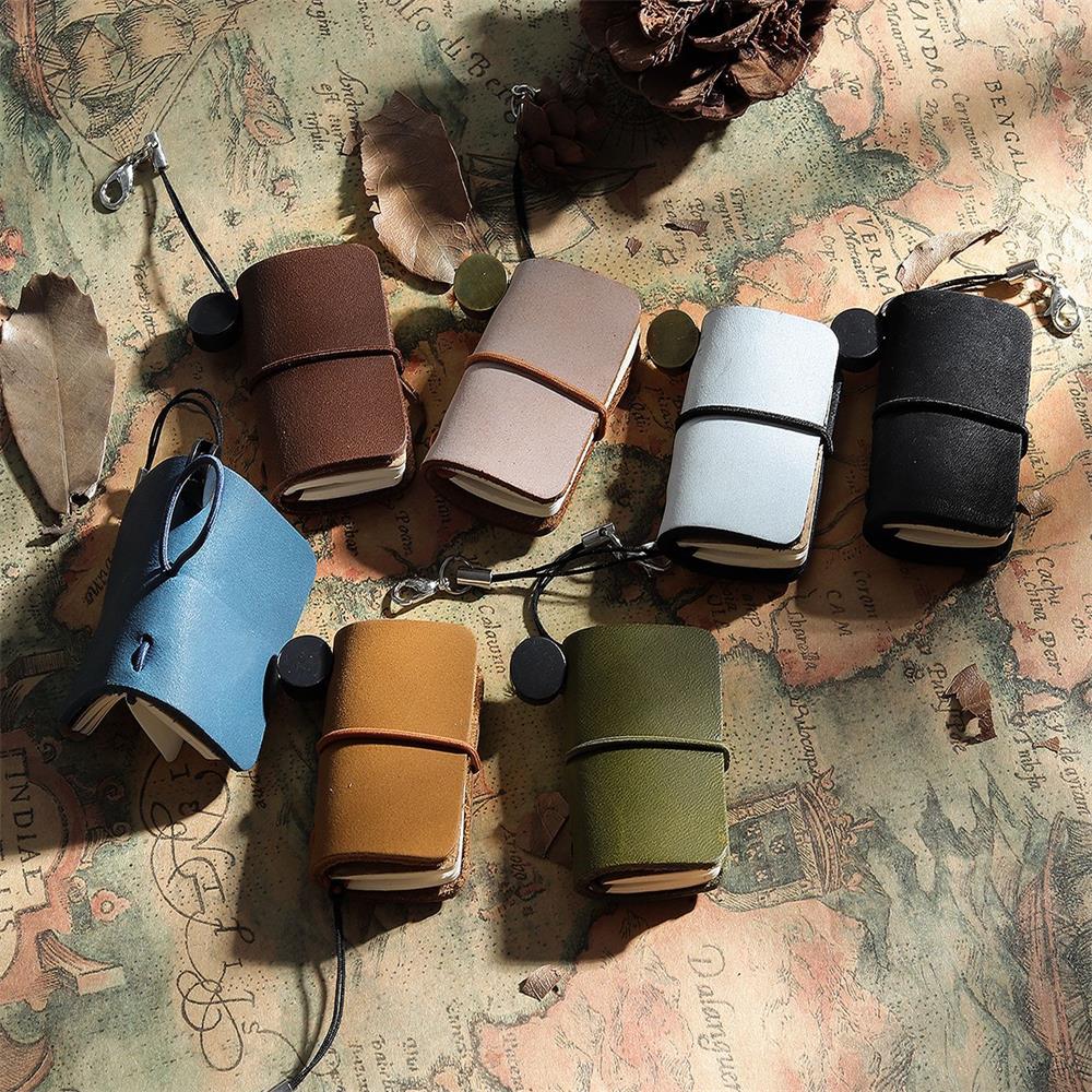 Mini Journal Cute Leather Cover Notebook Small Diary Retro Portable Travel Book DIY Blank Pages Memo Sketchbook