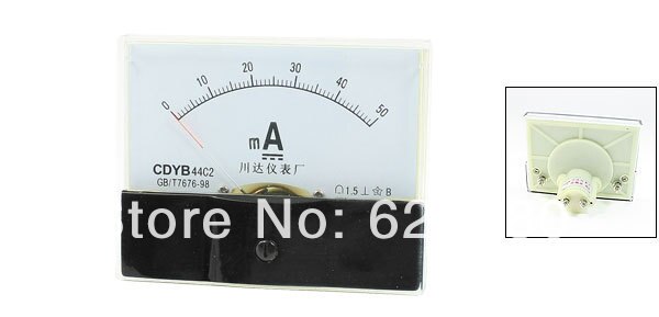 Ampèremètre Analogique DC 0-50uA Classe 1.5 Modèle 44C2 - Pour Panneau, Précision, Neuf, Marque Uxcell