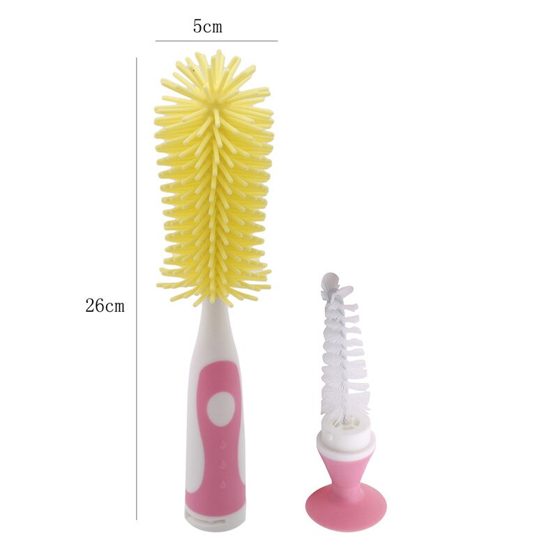 Silikon + PP Baby Flasche Pinsel Nippel Pinsel Auslauf Rohr Zitzen Schwamm Fütterung Flasche Reinigung Pinsel Multifunktionale