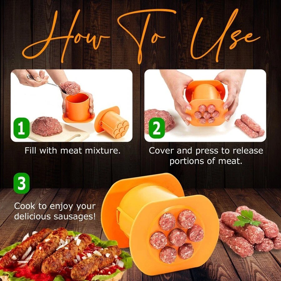 Cevapcici Press Maker Dog Meat Sausage Machine Kitchen Cevapi Easy Cook Tools Hand Operated Beef Mincer Gadgets