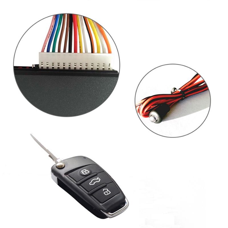 Universal Car Auto Keyless Entry System Button Start Stop LED Keychain Central Kit Door Lock with Remote Control