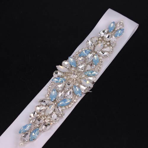 Strass à la main robe de mariée ceinture avec perle perlée pour femmes cristal de mariée ceinture de mariée diamant ceinture de mariée pour robe de soirée: Color 1