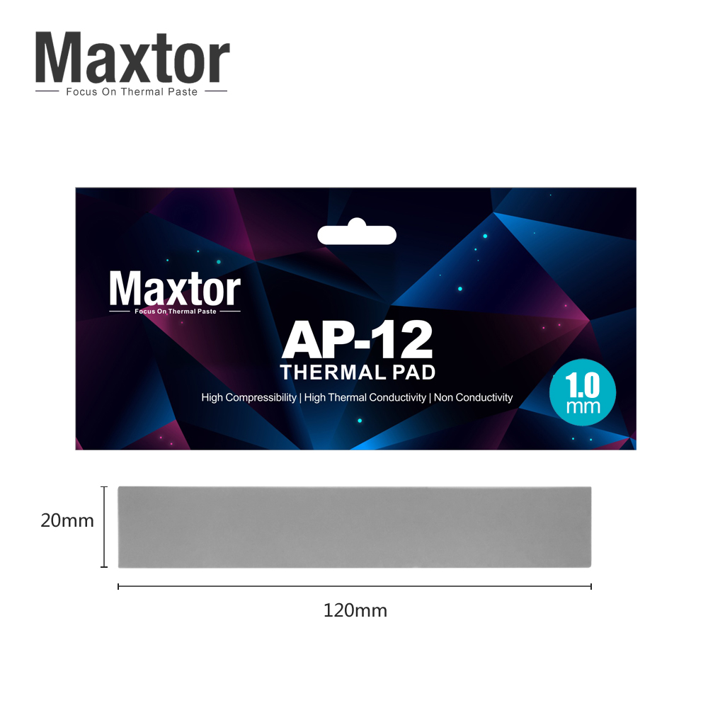 Maxtor AP-12-almohadilla de silicona de alta conductividad térmica, disipación de calor, enfriamiento de CPU/GPU, placa base, almohadilla de Grasa de silicona