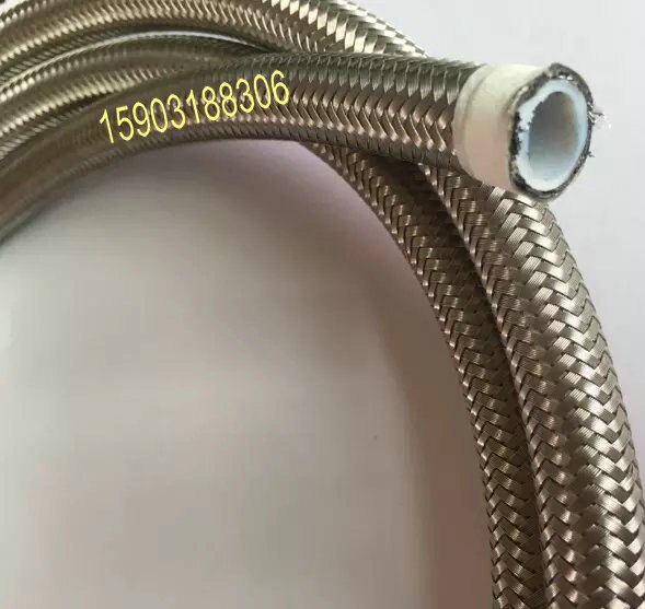 AN-6-AN6-Stainless-Steel-Braided-PTFE-Fuel-Line-Oil-Gas-Hose-Silver-1M-3FT-ID-8mm