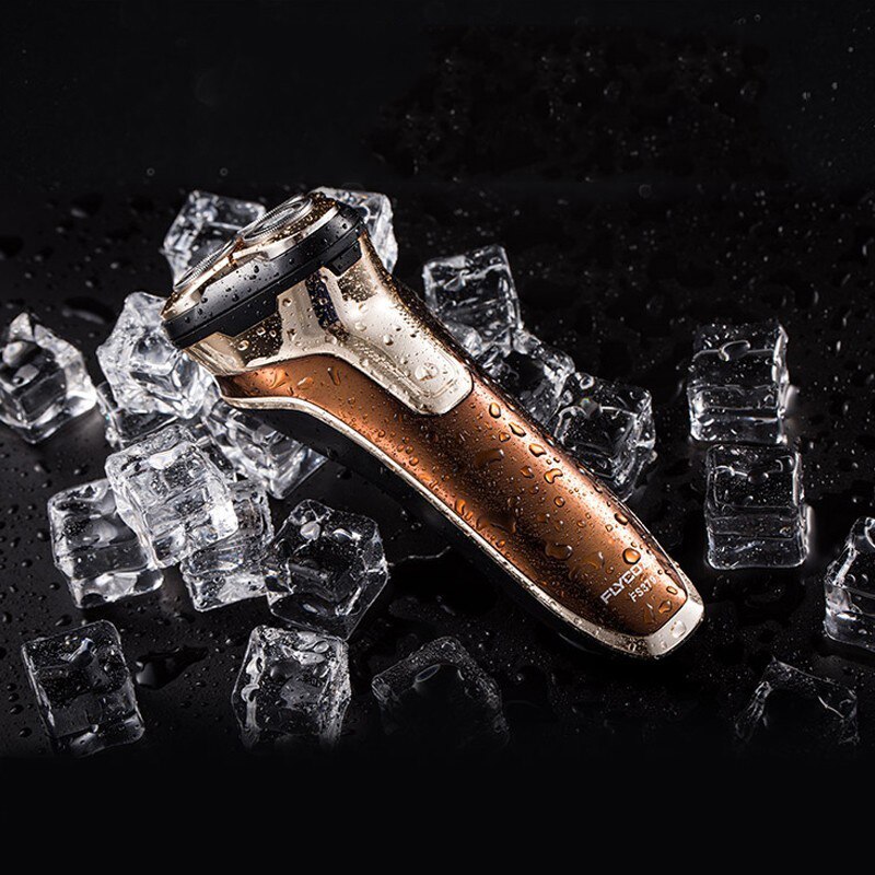 Flyco-Afeitadora eléctrica FS379 para hombre, máquina de afeitar portátil con 1 hora de carga, cuchilla 3D flotante, soporte de Afeitadora eléctrica, recortadora emergente impermeable